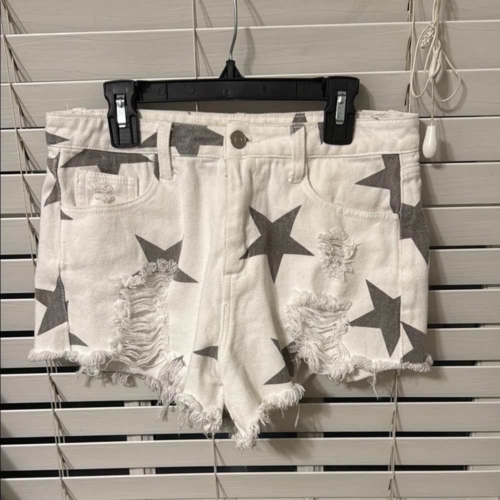 White Jean Shorts